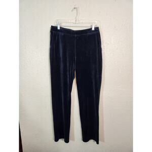 NWT Zenergy by Chico's Women's Elastic Waist Black Velour Slim Leg Pants 1 /‎ M